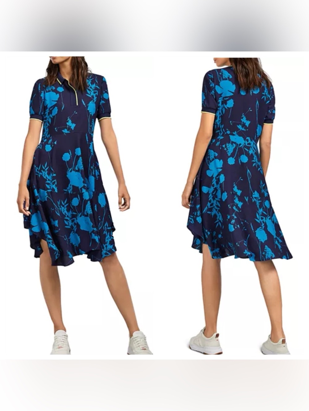 Ted Baker Bluebell Floral Print Collared Midi Dress Sz M